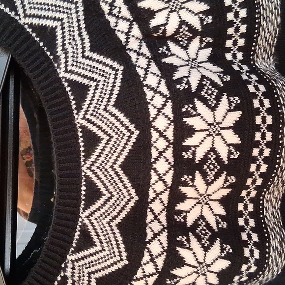 Talbots Black and White Fair Isle Cardigan NWT L - Picture 5 of 8